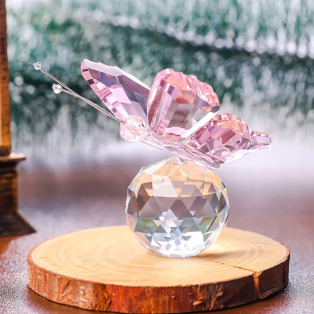 Kristallschnitt Schmetterling Ornament Dekoration für Bürotisch Zuhause Schlafzimmer Kristallkugel Figur Schreibtisch Tisch Fenster Ornamente Geschenke