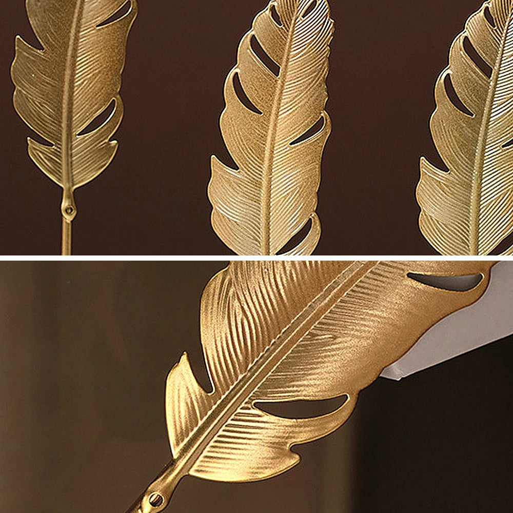 Nordisches Gold Ginkgo Blatt Handwerk Blätter Skulptur Luxus Wohnzimmer Dekor Zubehör Büro Desktop Ornamente