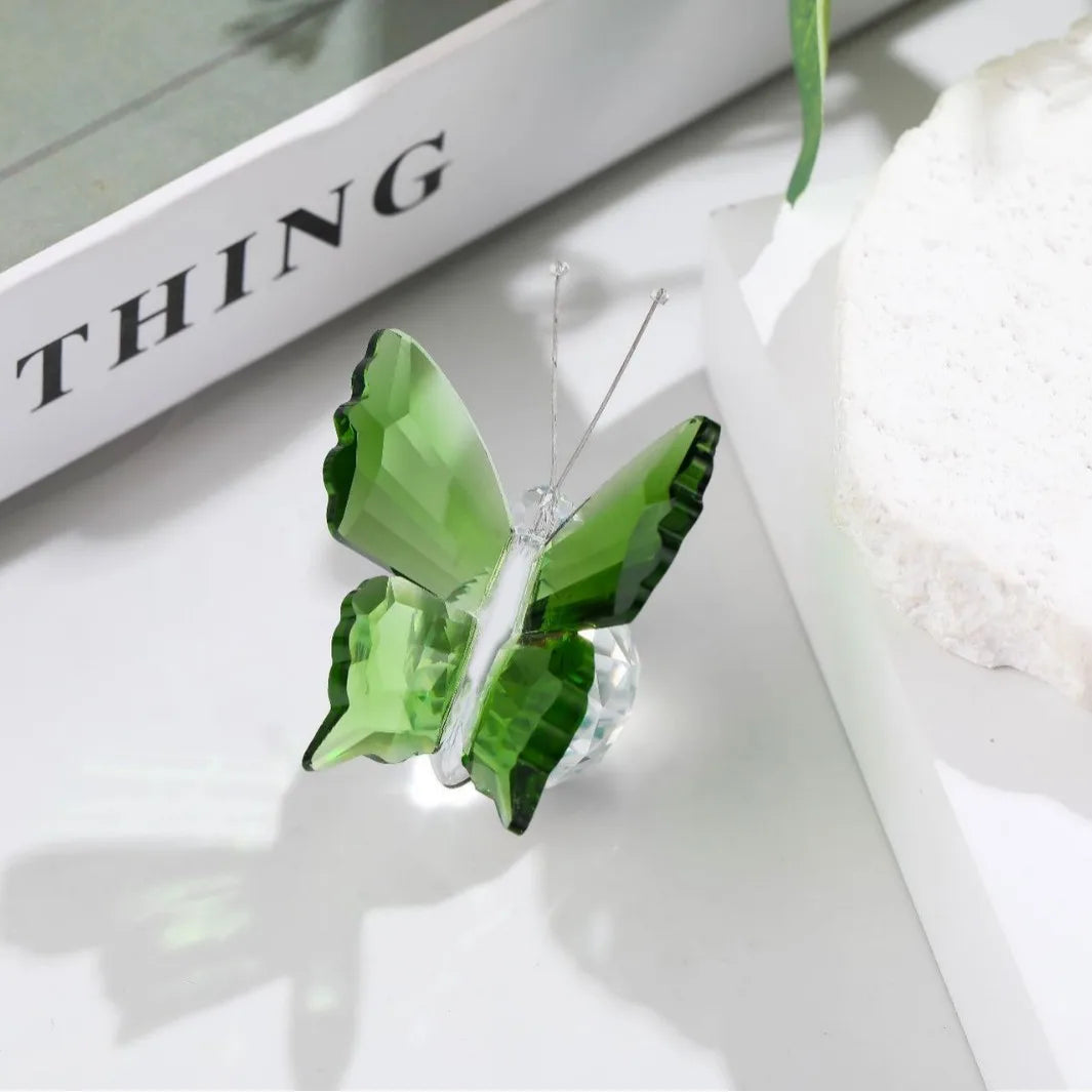 Kristallschnitt Schmetterling Ornament Dekoration für Bürotisch Zuhause Schlafzimmer Kristallkugel Figur Schreibtisch Tisch Fenster Ornamente Geschenke