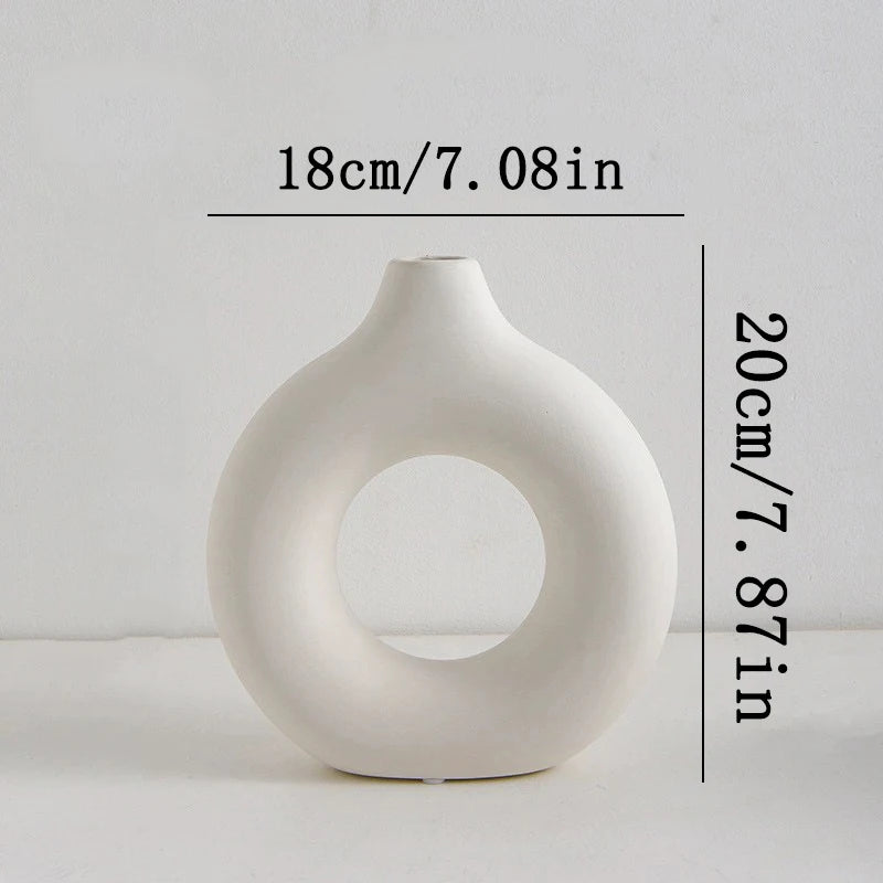 Nordische weiße Blumenvase entworfen Kunststoff Pflanzentopf Blumenknospenflasche Blumenanordnung Anzeigeflasche Wohnzimmer Dekor