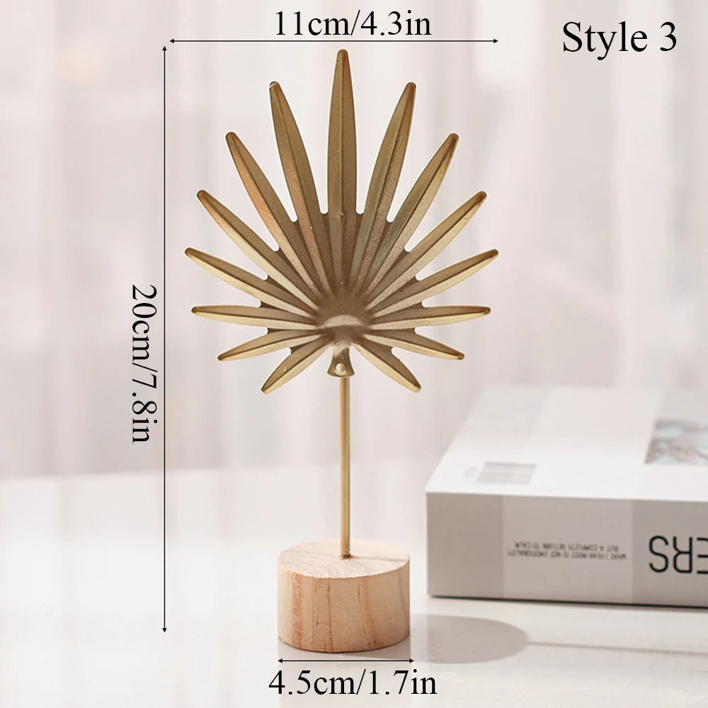 Nordisches Gold Ginkgo Blatt Handwerk Blätter Skulptur Luxus Wohnzimmer Dekor Zubehör Büro Desktop Ornamente