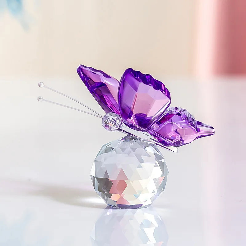 Kristallschnitt Schmetterling Ornament Dekoration für Bürotisch Zuhause Schlafzimmer Kristallkugel Figur Schreibtisch Tisch Fenster Ornamente Geschenke