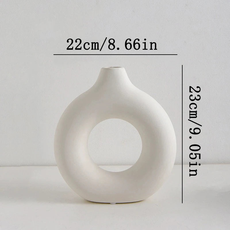 Nordische weiße Blumenvase entworfen Kunststoff Pflanzentopf Blumenknospenflasche Blumenanordnung Anzeigeflasche Wohnzimmer Dekor