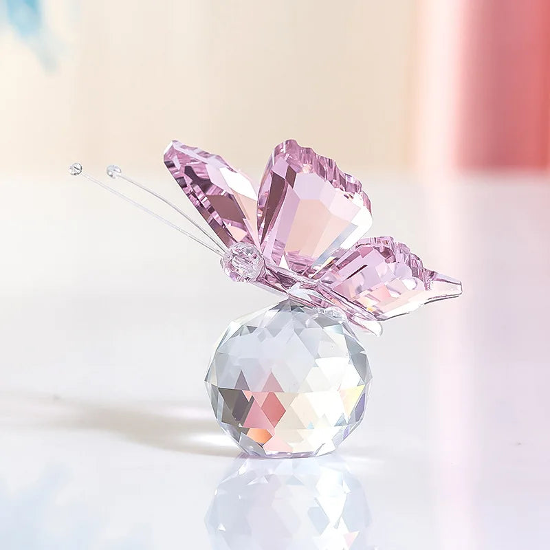 Kristallschnitt Schmetterling Ornament Dekoration für Bürotisch Zuhause Schlafzimmer Kristallkugel Figur Schreibtisch Tisch Fenster Ornamente Geschenke