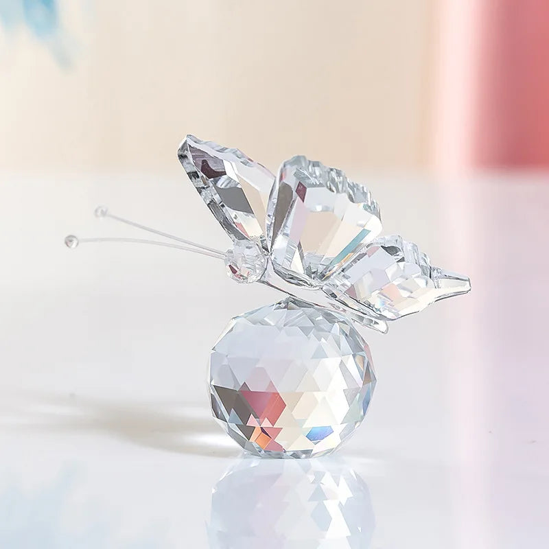Kristallschnitt Schmetterling Ornament Dekoration für Bürotisch Zuhause Schlafzimmer Kristallkugel Figur Schreibtisch Tisch Fenster Ornamente Geschenke