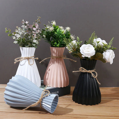 Vase Trockene Blumenflasche Einfache moderne Taille Cinching Kreative Blume Vase Blumenarrangement Kunststoff Blumenpott Home Dekorationen