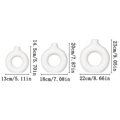 Nordische weiße Blumenvase entworfen Kunststoff Pflanzentopf Blumenknospenflasche Blumenanordnung Anzeigeflasche Wohnzimmer Dekor