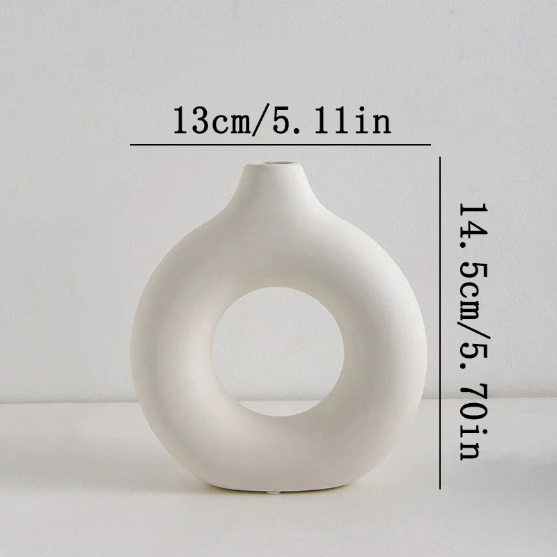 Nordische weiße Blumenvase entworfen Kunststoff Pflanzentopf Blumenknospenflasche Blumenanordnung Anzeigeflasche Wohnzimmer Dekor