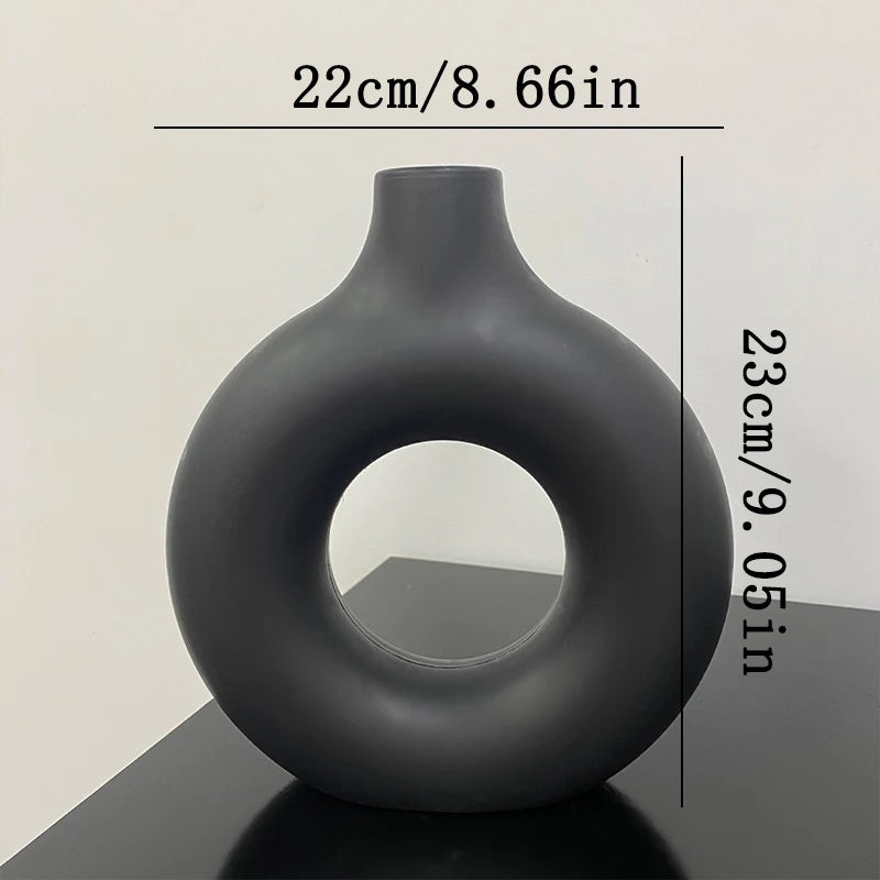 Nordische weiße Blumenvase entworfen Kunststoff Pflanzentopf Blumenknospenflasche Blumenanordnung Anzeigeflasche Wohnzimmer Dekor
