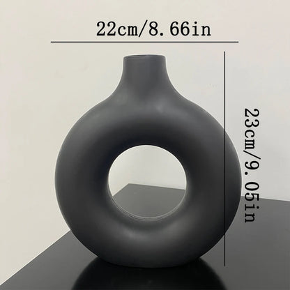 Nordische weiße Blumenvase entworfen Kunststoff Pflanzentopf Blumenknospenflasche Blumenanordnung Anzeigeflasche Wohnzimmer Dekor