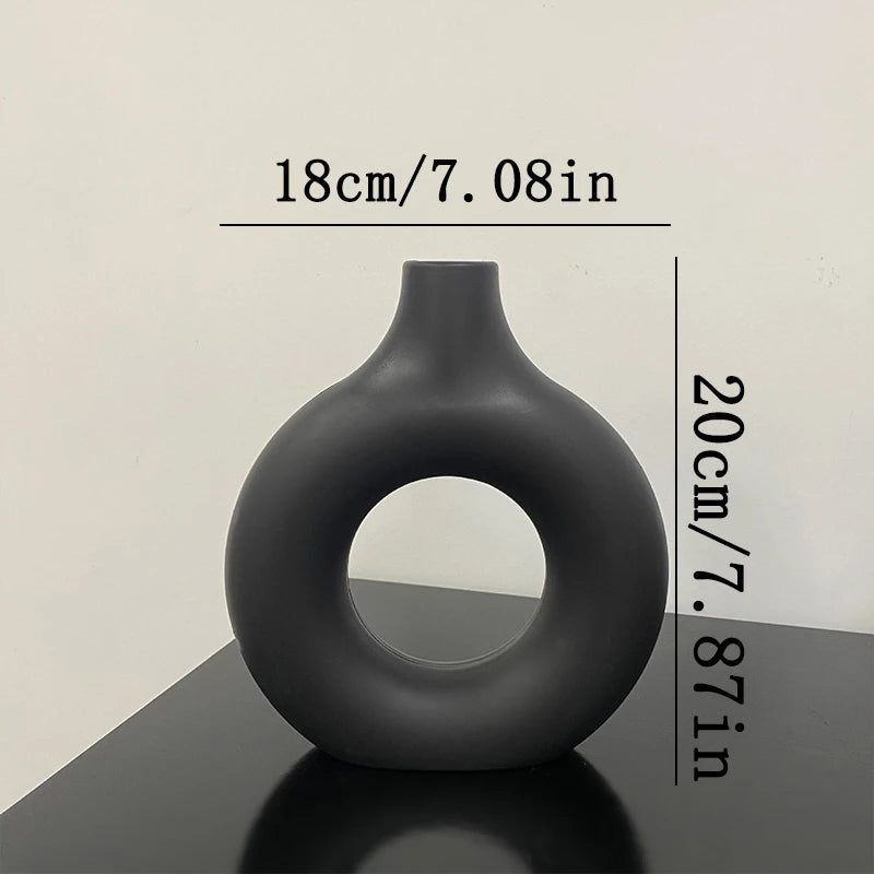 Nordische weiße Blumenvase entworfen Kunststoff Pflanzentopf Blumenknospenflasche Blumenanordnung Anzeigeflasche Wohnzimmer Dekor