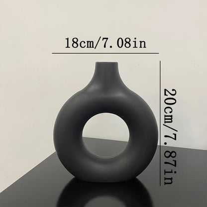 Nordische weiße Blumenvase entworfen Kunststoff Pflanzentopf Blumenknospenflasche Blumenanordnung Anzeigeflasche Wohnzimmer Dekor