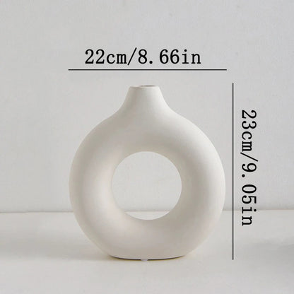 Nordische weiße Blumenvase entworfen Kunststoff Pflanzentopf Blumenknospenflasche Blumenanordnung Anzeigeflasche Wohnzimmer Dekor