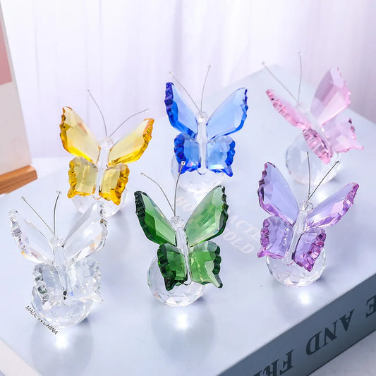 Kristallschnitt Schmetterling Ornament Dekoration für Bürotisch Zuhause Schlafzimmer Kristallkugel Figur Schreibtisch Tisch Fenster Ornamente Geschenke