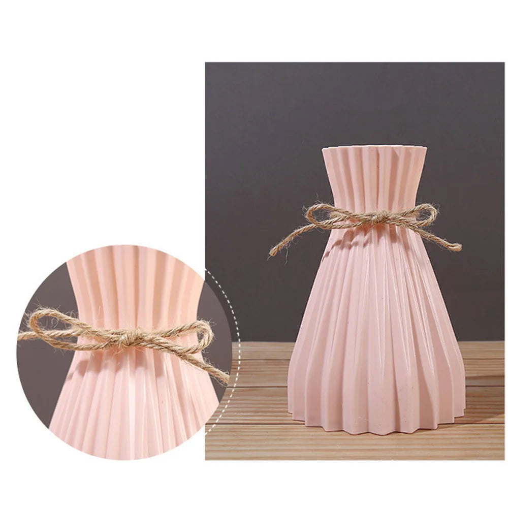 Vase Trockene Blumenflasche Einfache moderne Taille Cinching Kreative Blume Vase Blumenarrangement Kunststoff Blumenpott Home Dekorationen