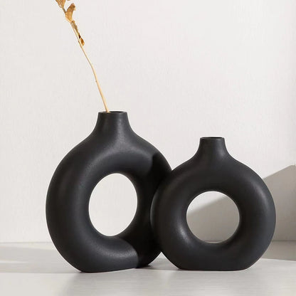 Nordische weiße Blumenvase entworfen Kunststoff Pflanzentopf Blumenknospenflasche Blumenanordnung Anzeigeflasche Wohnzimmer Dekor